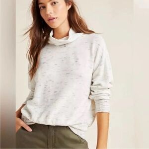 Anthropologie Marled Cowl Neck Drop Shoulder Elastic Sweater Lightweight XS